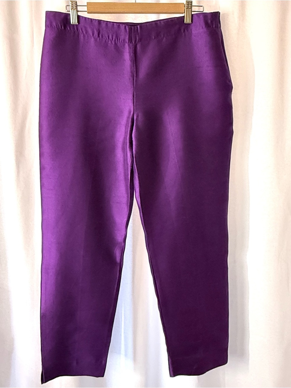 Talbots Signature Silk Wool Blend Purple Ankle Dress Pants Size 10 Lined